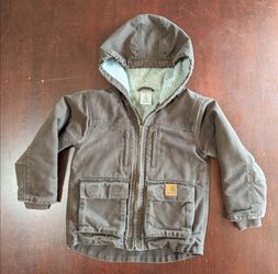 Boys Carhartt Brown Hooded Jacket Size 4 - Everett, WA