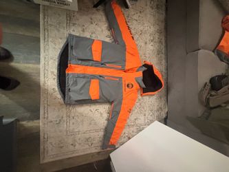 Ice Fishing Gear Jacket Gray Orange