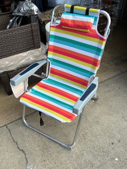 Folding Beach Chair with Headrest