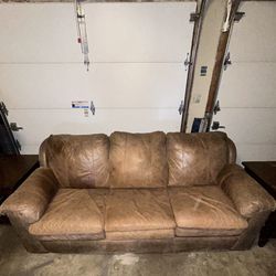 2 Full Size Leather Couches - Selling Separately Or Together