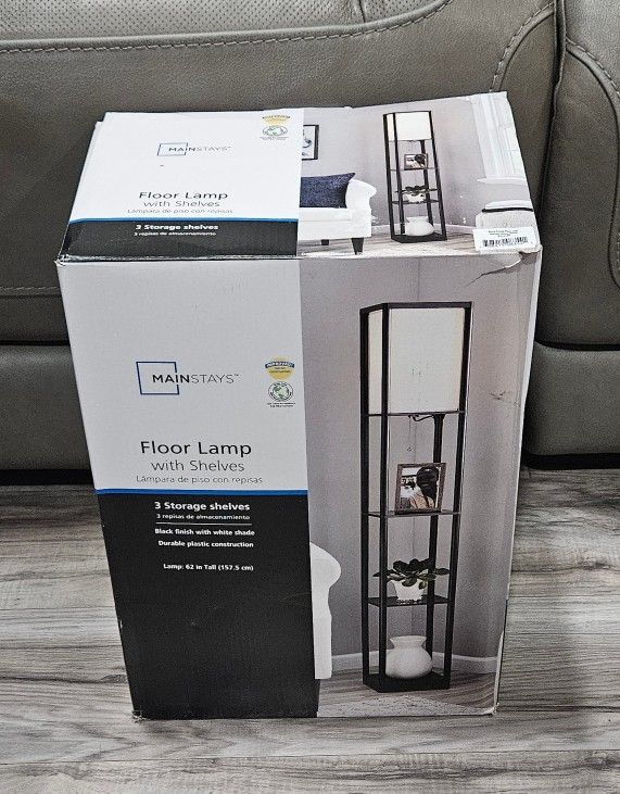 Brand New 5' Light Black 3 Shelves White Shade