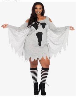 Leg Avenue Women's Casual Jersey Shirt Dress, Grey Ghost, 3X / 4X
