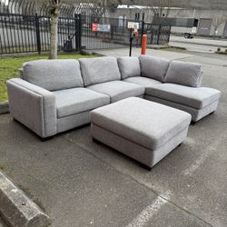 Large Costco Sectional Couch With Ottoman-FREE DELIVERY 🚚 