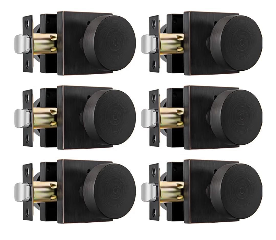 (Brand New in Box) Haidms Oil Rubbed Bronze Door Knobs Interior Passage, Heary Duty Vintage Oil Rubbed Bronze Door Knobs for Passage, Bedroom Square