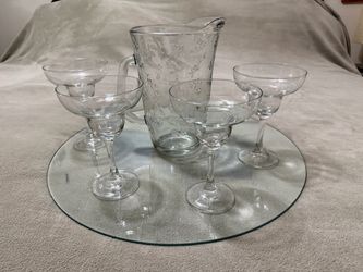 Anchor Hocking Pitcher with Rosebud design classic
