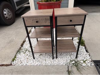 Wood/metal nightstands