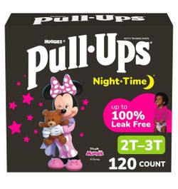 Pull-Ups Girls Night-Time Training Pants Size 2T-3T (120 Count) - Brand New Box