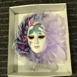 Vintage Marci Grass Porcelain Wall Hanging Mask 10”x10” Original Box 📦 New