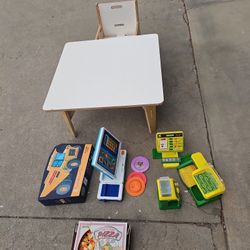 Toddler Table Chair  Plus Expensive Toys Computer Pizza Sub Way Toys  150 
