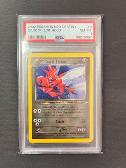 2002 POKEMON NEO DESTINY #9 DARK SCIZOR-HOLO PSA 8 SWIRL