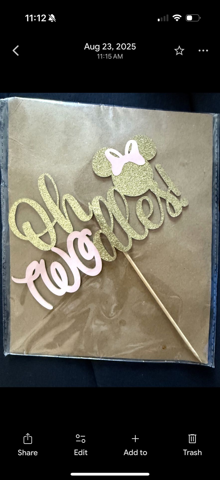 Oh Twoodles Cake Topper