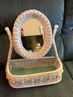 Wicker Vanity with mirror