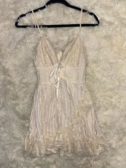 Klesis Cream Lace Boho Mini Dress – Size Small