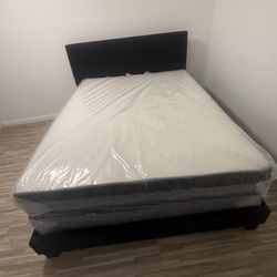 Queen Bed Frame New In That Box With Mattress And Box Spring All New Furniture And Free Delivery Free Installation 
