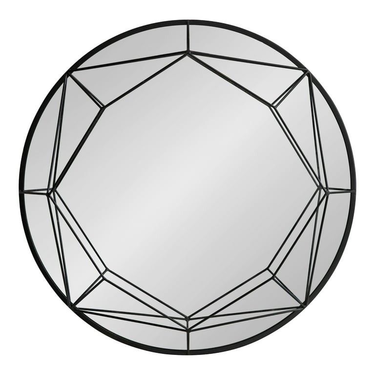 Kate & Laurel Uniek's 217777 Modern Glam Round Wall Mirror, 30 Diameter, Chic Contemporary Accent Mirror for Wall