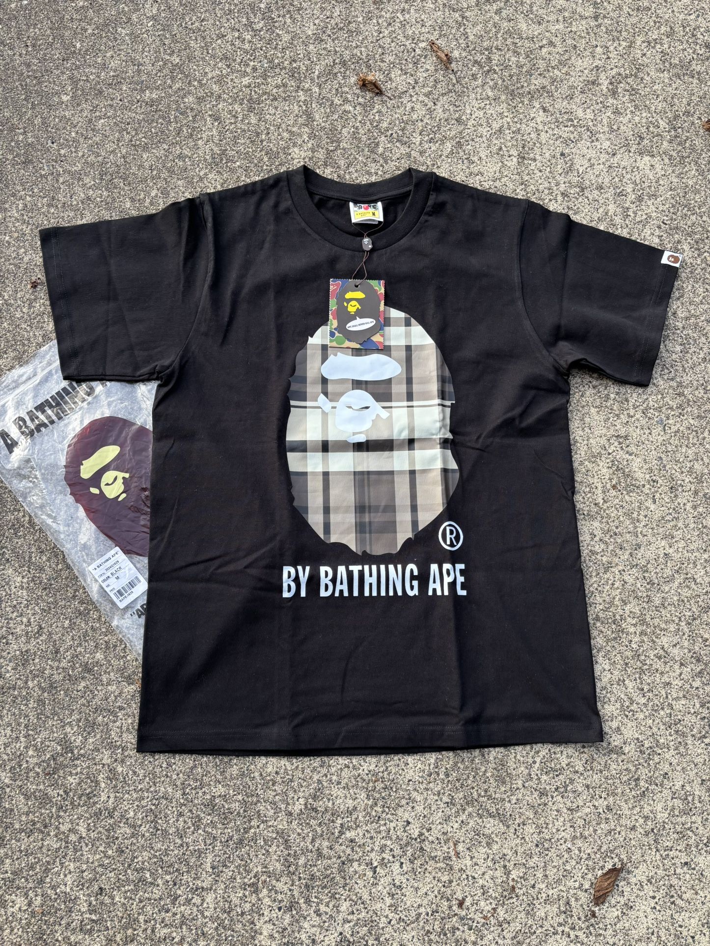 Brand new plaid Bape T shirt Size M