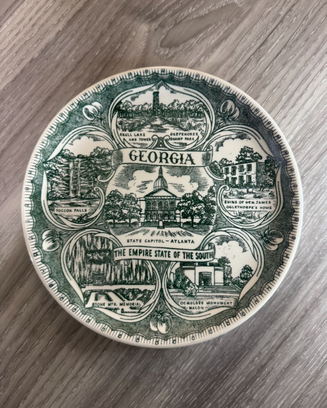 Vintage Georgia Empire State of the South Collectible Ceramic Plate (7 1/4")