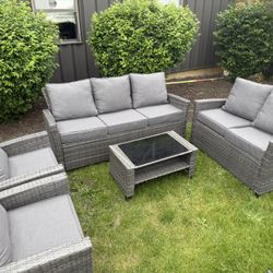 5 Piece Patio Furniture Bundle Couch Loveseat 2 Chairs Coffee Table
