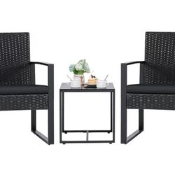 3 Piece Indoor/Outdoor Modern Bistro Set