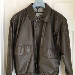 BURK’S BAY BROWN LEATHER BOMBER JACKET- Size: Men’s Large- NEW’n