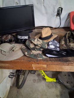 Slightly used mix of hats