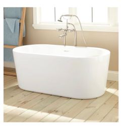 Boone 51" Free Standing Acrylic Soaking Tub with Integrated Drain and Overflow
