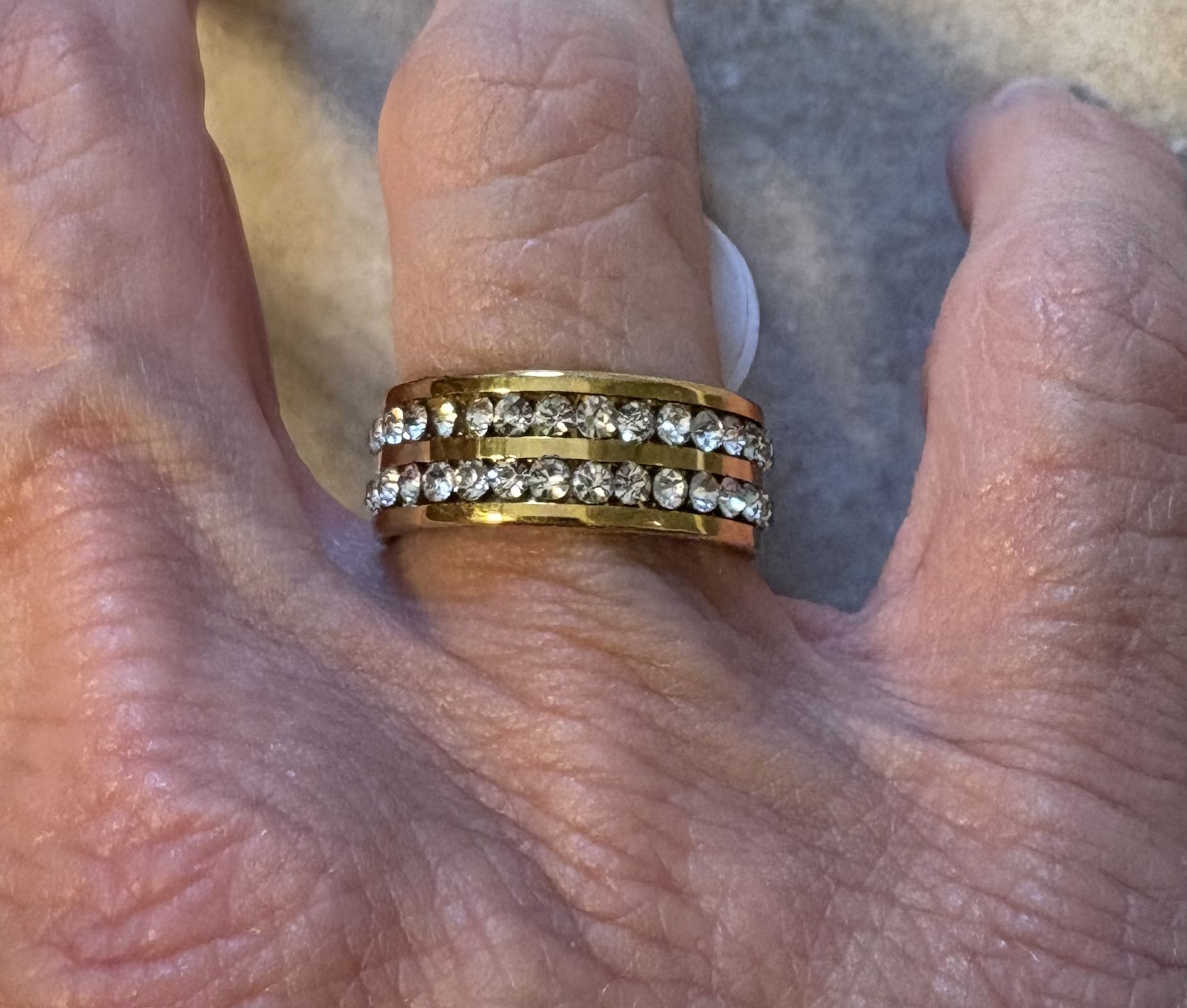 New CZ gold filled wedding band size 7