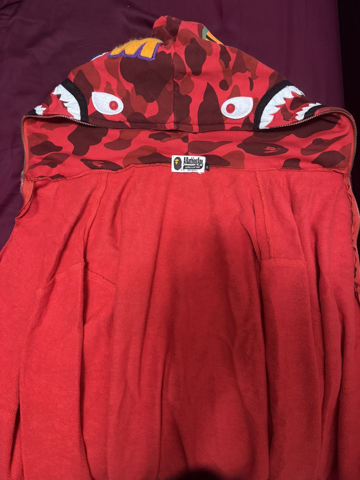 Red BAPE hoodie #BAPE #hoodie