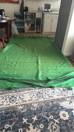 Green vintage rug