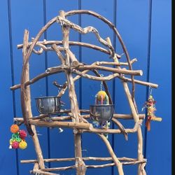 Parrot Perch Tree - Custom Made , Each Unique ! Hard Durable Ribbon Wood 🪵… Lasts For Years … Breeder Direct Wholesale Prices !! 