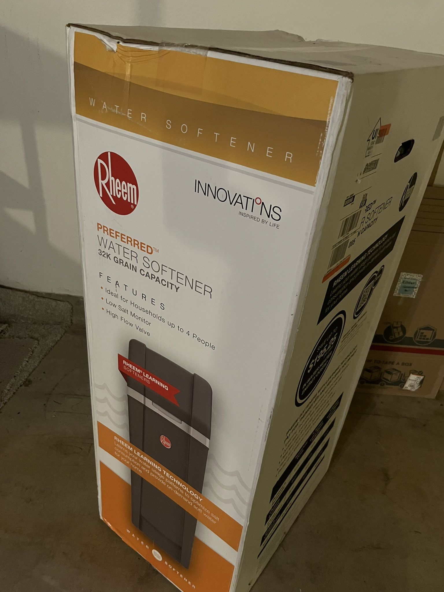 Brand New Rheem Preferred 32K Grain Water Softener – Never Used