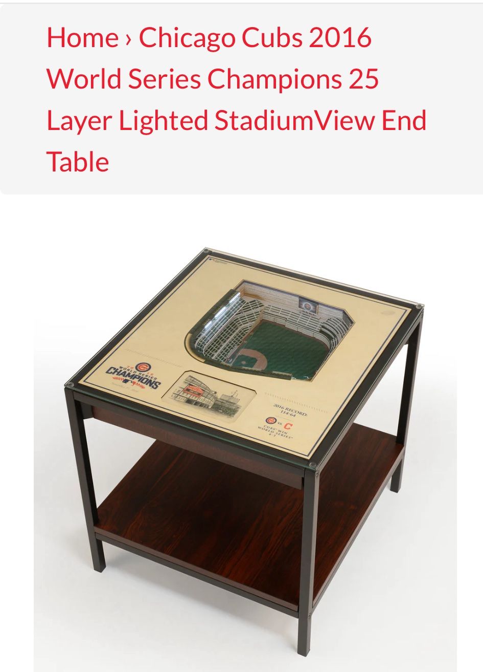 MLB Chicago Cubs 23 in. x 22 in. 25-Layer StadiumViews Lighted End Table - Wrigley Field