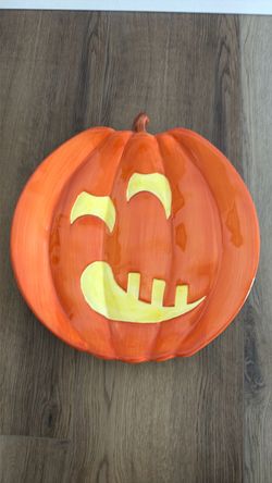 Halloween Jack-O-Lantern Ceramic Plate