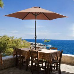 UMBRELLA - Outdoor 9 Feet Aluminum Market Umbrella with Crank and Push Button Tilt - No Base