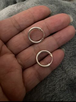 Real silver hoop earrings $17