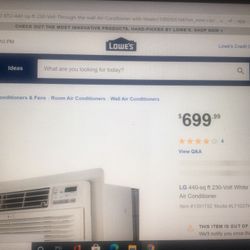 Brand New Lg Lt 1037hnr  230 V 440 Sq Ft Through The Wall 10000 Btu A/C