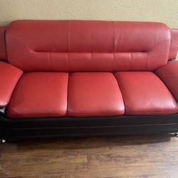 Red 3 Piece Couch Set 