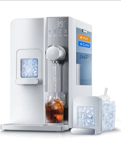 ☆ 3-in-1 Countertop Water Bar with Ice Maker, Hot & Cold Water Dispenser, 7-Stage Filter, 7 Temp Settings, 5 Volume Options, No Installation, Portable