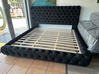 🖤 BLACK TUFTED QUEEN BED FRAME — MODERN & LUXURIOUS 🖤 💲 ONLY $499