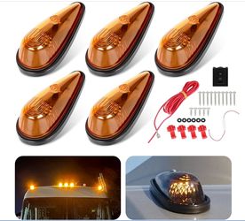 FSBCGT 5Pcs Amber Teardrop Cab Light 9LED Cab Marker Light