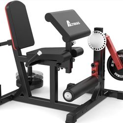 Leg Extension and Curl Machine with Preacher Bench, 3 in 1 Plate Loaded Workout Bench for Home Gym, 700 Lbs Capacity ,Low Maintenance Strength Trainer