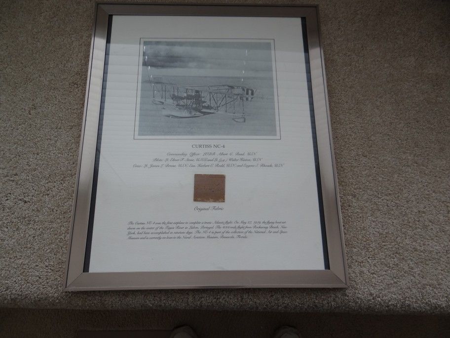 Smithsonian Curtis NC-4 fabric from original plane that flew around world