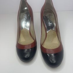 Michael Kors Red And Black Leather Heels Size 6M