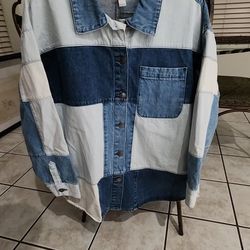 2X Women's Denim Patchwork Jacket Forever 21 
