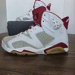 Nike Air Jordan 6 Retro Alternate Hare White Red 384664-113 Men's Size 9