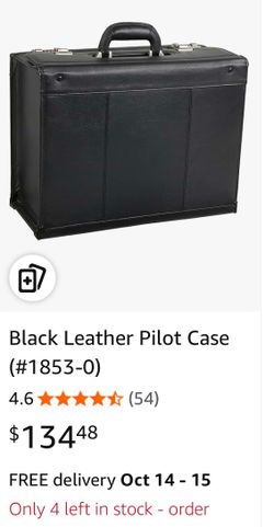 Black Leather Pilot Case