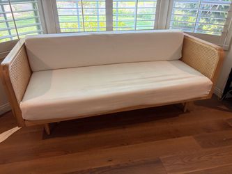 Natural Wood & Cane Sofa