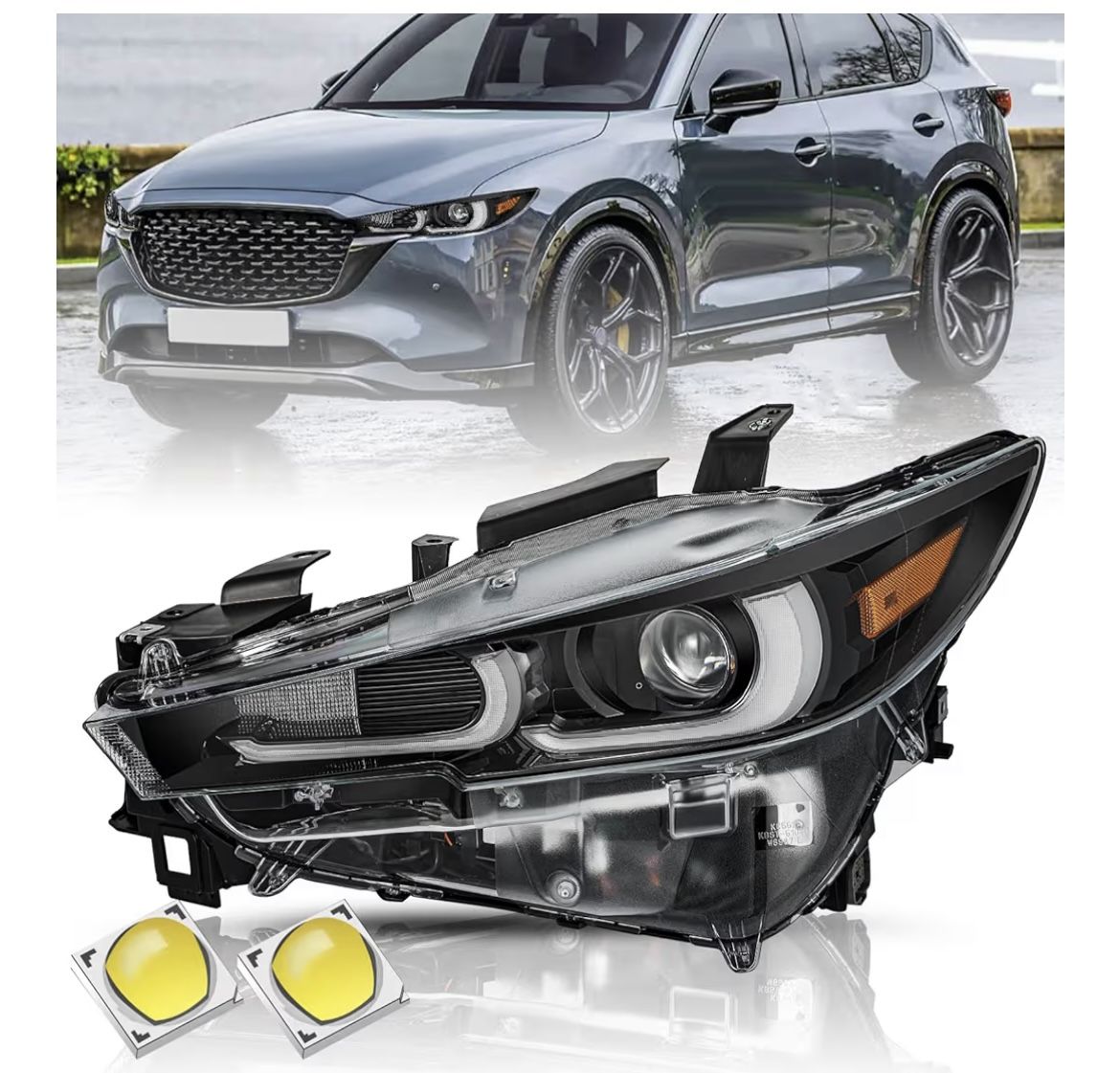NEW - Fit for 2022-2024 Mazda CX-5 Projector Headlight Assembly W/AFS OE Style Headlamp with LED DRL Driver Side LH