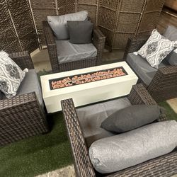 Grey Outdoor Patio Furniture Set 