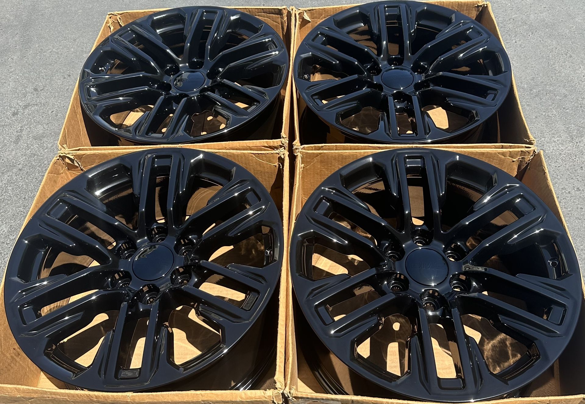 20” GMC Sierra Yukon factory wheels rims gloss black new Denali